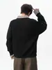 Sudadera de manga larga con solapa de retazos a cuadros estilo Miu, dos piezas falsas, para hombre, otoño, alta inteligencia, holgada