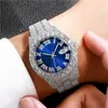 E-commerce transfronteiriço novo relógio masculino grande strass Diamante Relógio Masculino Escala Romana calendário relógio de quartzo masculino entrega em peça única