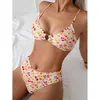 Novo biquíni sexy de duas peças com amarração e estampa Amazon 2026 para mulheres, projetado para exportação, adequado para uso na praia e em fontes termais