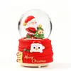 Papai Noel Transfronteiriço Bola de Cristal Luminosa Caixa de Música Enfeites Decoração de Natal Bola de Vidro Presentes para Crianças Venda por Atacado