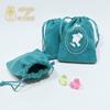 Bolsita para Joyas Bolsa de Terciopelo con Cordón Bolsa con Cordón de Logo Piel de Ciervo Terciopelo Bolsa de Regalo de Cumpleaños Personalización