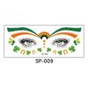 Sombrero verde nuevo pintado con brillo St. Stickers de tatuaje facial de trébol para el Día de San Patricio, stickers faciales irlandeses impermeables