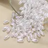 Cuentas Perforadas de Imitación Perla ABS, Perlas Ovaladas de Alto Brillo, Joyería Hecha a Mano para DIY, Pulseras, Collares, Accesorios con Cuentas