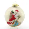 Popular Transfronteiriço Personalizado Padrão Papai Noel Bola de Vidro de Natal Enfeite de Árvore de Natal Bola Pintada Artesanato de Vidro