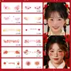 2026 Conjunto Mais Vendido de Adesivos Faciais de Palco de Ano Novo para Meninas, Adesivos de Tatuagem de Decoração de Maquiagem para Apresentação do Dia de Ano Novo