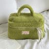 Bolsa de Cosméticos de Lana de Cordero Gran Capacidad Estudiante Viaje Bolsa de Almacenamiento Portátil Alto Valor de Color Neceser