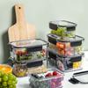 Refrigerador Caja para Conservar Frescura Caja de Almacenamiento Cocina Contenedor Hermético Plástico de Grado Alimenticio Transparente Lonchera Caja Bento para Frutas Caja de Almacenamiento
