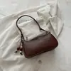 Diseño único, bolsa de axila de cuero encerado vintage, bolso de mujer, moda principios de otoño 2026, bolso de hombro casual, bolso de mano cuadrado pequeño