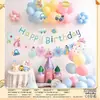 Conjunto de Balões de Aniversário Infantil para Crianças de 1 a 5 Anos, Suprimentos de Decoração para Cena de Festa, Conjunto Completo para Meninos e Meninas