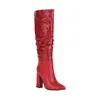 Botas de Pelo Novas de Tamanho Grande para Mulheres Europeias e Americanas Outono e Inverno, Saltos Grossos, Saltos Altos, Botas Longas Pontudas da Moda, Botas Acima do Joelho