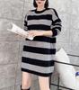 Vestido de Suéter Rayado Nuevo de Comercio Exterior Transfronterizo 2024 para Mujer Estilo Lazy