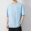 Camiseta de Manga Corta de Seda de Hielo para Hombre, Verano, Malla Fina, Transpirable, Marca de Moda, Holgada, Deportiva, Secado Rápido, Camiseta de Media Manga