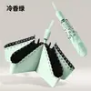 Paraguas automático ultraligero de 6 varillas plegable de tres secciones con protección solar y sombrilla de goma negra para mujer, paraguas de bolsillo portátil tipo lápiz, fabricantes en stock, estampado