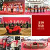 Coche Entrega de Vehículo Nuevo Cinta de Satén Ceremonia de Corte de Cinta Flor Roja Ceremonia de Premiación Boda Hortensia Roja Coche de Boda