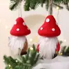 Adornos de Hongo de Fieltro de Lana de Nuevo Estilo Transfronterizos Decoración de Escena Navideña Árbol de Navidad Hongo Papá Noel Decoraciones Colgantes