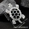 Broche de Tartaruga Animal da Moda Retro Liga Galvanizada Diamante Tartaruga Broche de Roupa Pronto para Entrega no Atacado