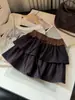 Saia Feminina Retro Escovada, Novo Estilo Outono, Look Maillard, Saia Camada Franzida de Cintura Alta para Mulheres Baixas