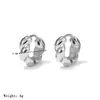 Aretes de Aro Dorados Estilo Reba con Forma de Croissant para Mujer, Hechos de Acero de Titanio, Adecuados para Verano, con una Elegancia de Estilo Francés