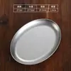 Plato ovalado de acero inoxidable estilo coreano, plato para pescado, plato para aperitivos, plato para barbacoa, plato para hot pot, plato para papas fritas, plato para carne a la parrilla, plato ovalado