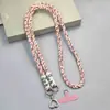 Cuerda Trenzada Colorida Gruesa con Bloques de Color y Hebilla en Forma de Corazón para Colgar Fundas de Teléfono, Adecuada para Hombres y Mujeres, Duradera y Cómoda