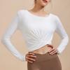 Venta al por mayor de Ropa de Yoga Transfronteriza, Tops Deportivos de Manga Larga Amigables con la Piel, Camisetas de Manga Corta para Pilates y Fitness para Mujer, Dropshipping