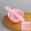 Herramientas de Belleza Spa Casero Tpe Silicona Bol para Mascarillas Boca Plana Suave 9.2cm Plástico Palo Mezclador de Mascarillas 17.5cm