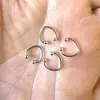 Clip para oreja de cobre chapado en oro de 18K al por mayor, clip para hueso de la oreja de doble cuenta, anillo abierto soldado ajustable, material para aretes DIY, accesorios de joyería