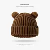 Nuevo Estilo Otoño/Invierno Versión Coreana Sombrero de Lana con Orejas de Gato para Mujer, Sombrero Cálido para Protección de Orejas, Versátil, Hace que la Cara Parezca Más Pequeña, Gorro de Punto