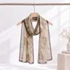 Bufanda larga de seda georgette nueva, 50*160 cm, bufanda larga estampada, chal protector solar, bufanda elegante para mujer, bufanda de decoración para baile