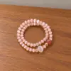 Pulsera Romántica Francesa de Cristal de Fresa Ojo de Gato Rosa Cuarzo Diseño de Cuentas Fresco Artístico Retro para Mujer