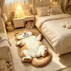 Alfombra de Piso con Patrón de Gato Visual 3D Transfronteriza de Imitación Cachemir para Decoración de Balcón en Casa, Alfombra de Piso Gruesa de Felpa Amigable con la Piel para Sala de Estar