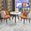 Juego de sofá de un asiento y mesa de centro para recepción de hotel, sala de reuniones de clientes, oficina de ventas, salón de belleza, centro comercial, mueble de sala de exposición, gama alta