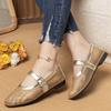 Zapatos Transpirables de Malla Plana para Mujer 2026 Nuevos Sandalias de Verano Huecas Mary Jane Zapatos Elegantes de Noche Sandalias de Comercio Exterior