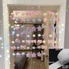 Cortina de porta de quarto doméstico, cortina pendurada popular de coração de menina para porta de quarto infantil, decoração de parede de alto nível, sem furos