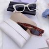 Estuche de cuero para gafas hecho a mano, bolso portátil para gafas, bolso para gafas de sol, venta al por mayor, estuche de cuero para guardar gafas de sol.
