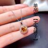 Novo conjunto de zircônias douradas e luxuosas da moda com anel de diamante brilhante e pingente elegante para mulheres
