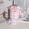 Mini buquê Chanel criativo, lindo presente de Dia dos Namorados, buquê de flores de sabão rosa com presente de mão combinando