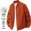 Jaqueta Casaco Cardigan Masculino de Alta Qualidade, Leve, Estilo Simples de Negócios, Primavera/Outono, para Deslocamento, ao Ar Livre, à Prova de Vento, Gola Baseball