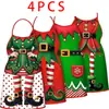 Novo conjunto de aventais com estampa digital de Natal transfronteiriço, conjunto de elfo de Natal, suprimentos para festas de fim de ano no atacado e personalização