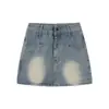 Falda de Mezclilla Lavada Retro Color Claro Estilo Spice Girl para Mujer Primavera y Otoño Adelgazante Línea A Falda Pantalón para Cadera