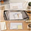 Bolsa de Documentos de PVC, Bolsa de Almacenamiento Impermeable Transparente, Bolsa de Información de Gran Capacidad Engrosada, Bolsa de Papelería con Regla