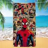 Toalla de playa Marvel Spider-Man de exportación transfronteriza, microfibra ultrafina, doble cara, absorbente, toalla de baño de playa de dibujos animados para niños