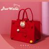 Nochebuena Bebé Bolsa de Regalo Gruesa para la Mano Bolsa de Fieltro de Dibujos Animados Banquete de Luna Llena de un Año Bolsita de Regalo de Retorno
