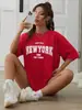 1968's New York es una colección de camisetas cotidianas extragrandes para mujeres jóvenes, camisetas creativas de calle y ropa informal personalizada.