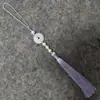 Novo produto de Guanshanyue: pingente de paz de jade branco com borlas, franjas de pérolas, joias de estilo antigo e borlas de seda