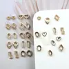 Marco Hueco de Cobre Puro Color Oro Conservante Corazón Octágono Rombus Adecuado para Marco de Diamante Swarovski Accesorios para Uñas