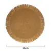 Estoque de Fábrica Franja de Borla Natural Tecido de Papel Jogo Americano de Mesa Sala de Estar B&B Jogo Americano Redondo de Papel Pano