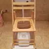 Silla cómoda de madera maciza para ancianos, inodoro de madera para mujeres embarazadas, silla de inodoro portátil simple para uso doméstico de ancianos