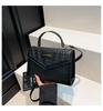 Bolsa Feminina com Padrão Tramado 2025 Nova Bolsa Quadrada Pequena em Cor Contrastante, Bolsa de Mão Diária Fashion e Versátil, Bolsa Transversal de Ombro para Pendular