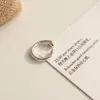 Anillo Simplificado de Plata de Ley S925, Anillo para Dedo Índice de Diseño Nicho Estilo Coreano, Lujo Ligero, Moderno, Anillo Simple y Versátil al por Mayor